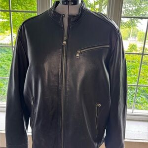 Marc New York Black Leather Motorcycle Jacket XXL